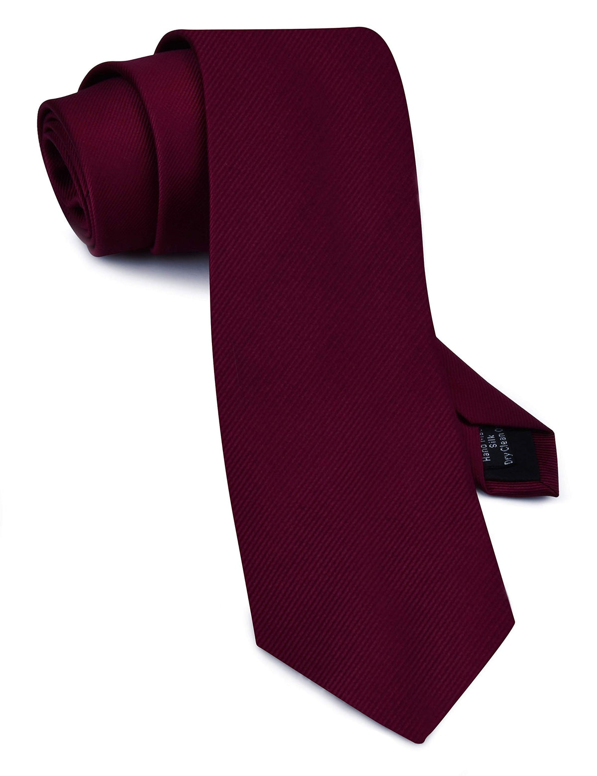 Gusleson 3.15 inches(8cm) Men's Burgundy Tie for Wedding Solid Wine Necktie Ties for Men (UK0791-06)