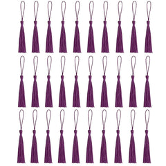 30 PCS Bookmark Tassels, Mini Tassels Silky Tassels for Bookmarks Handmade Bookmark Tassels for Resin DIY Craft Supplies and Home Decor (Heavypurple)