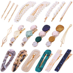 20Pcs Pearl Hair Clips -Fashion Pearls Hair Barrettes Sweet Artificial Macaron Acrylic Resin Barrettes Hairpins for Women,Ladies and Girls Headwear Styling Tools Hair Accessories