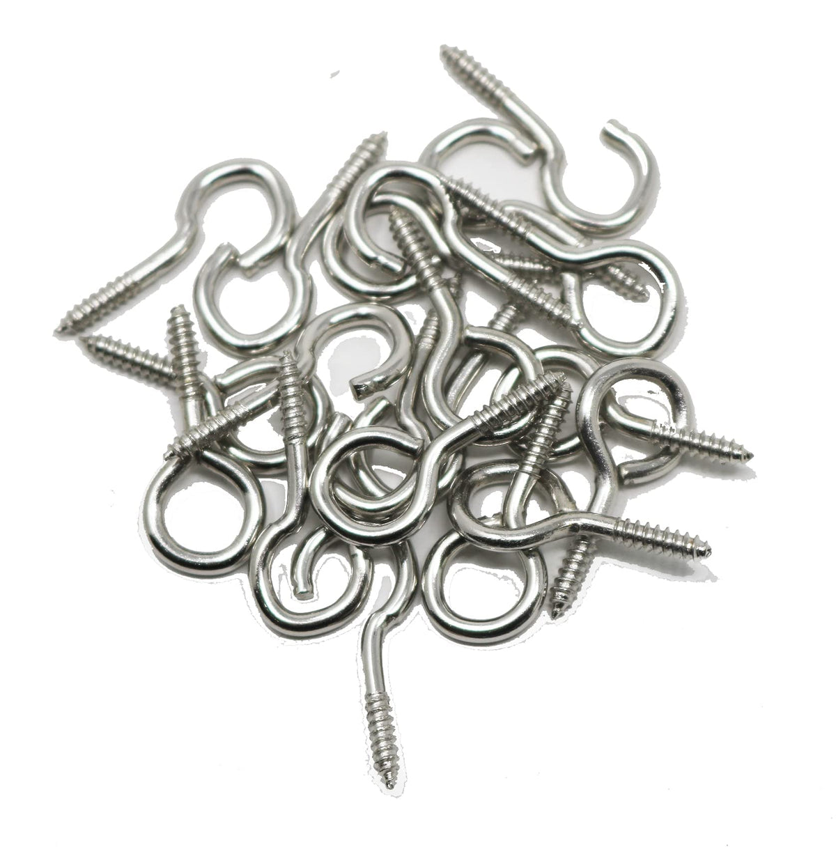 fiXte Screw in Hooks and Eyes Net Wire Curtain Screws 10 x Hooks and 10 x Eyes 25mm (Pack of 40)