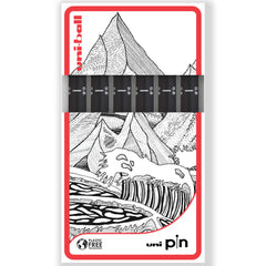 Uni Pin Fineliner Drawing Pen - Black Ink - Pack of 6 - Fine Line 0.8mm Nib Tip - In Gift Box