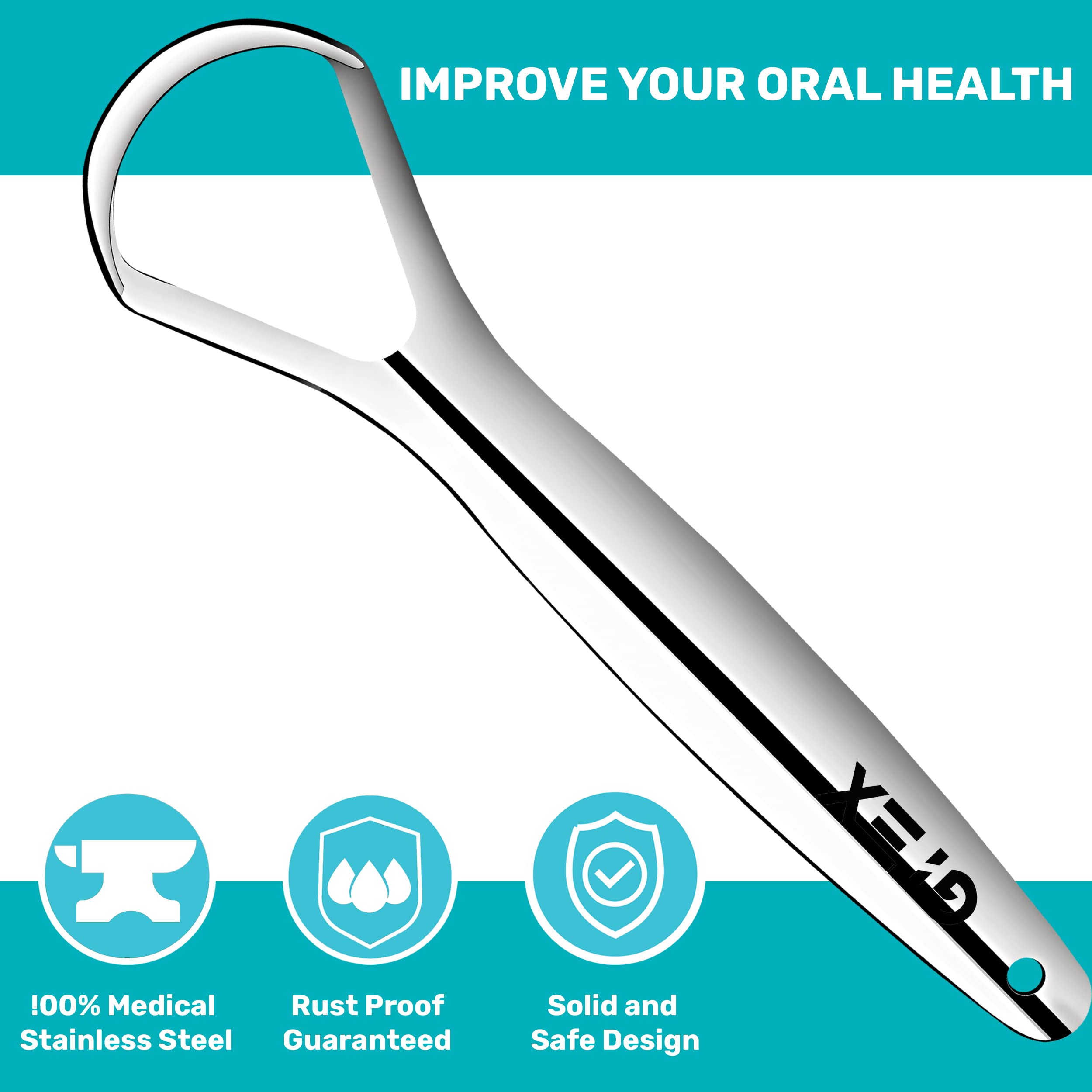 Tongue Scraper - Tongue Cleaner Medical Grade Stainless Steel Tounge Scraper - Metal Tongue Scrapers for Adults - 2 Toungescraper