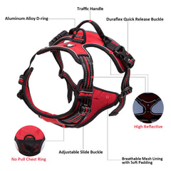 TrueLove Dog Harness TLH5651 No-pull Reflective Stitching Ensure Night Visibility, Outdoor Adventure Big Dog Harness Perfect Match Puppy Vest Now Available (Red,XS)