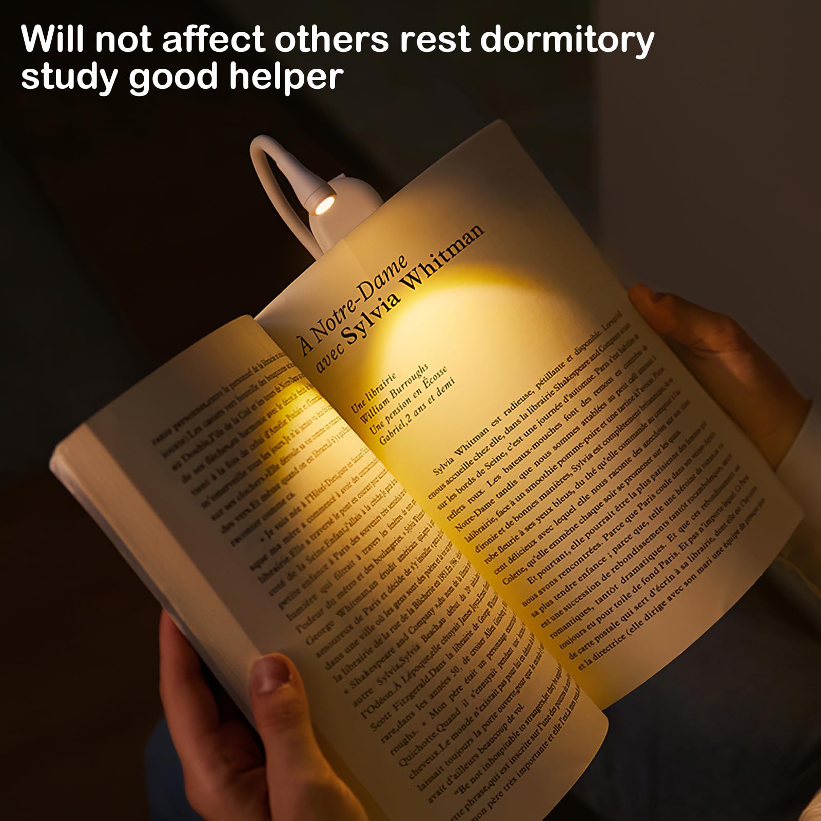 SUNJULY Reading Light, Book Light Clip On Book Reading Light with 3 Eye-Protecting Modes Reading Light Book Lamp,Stepless Dimming, Rechargeable Book Light, 360° Adjustment Book Reading Light