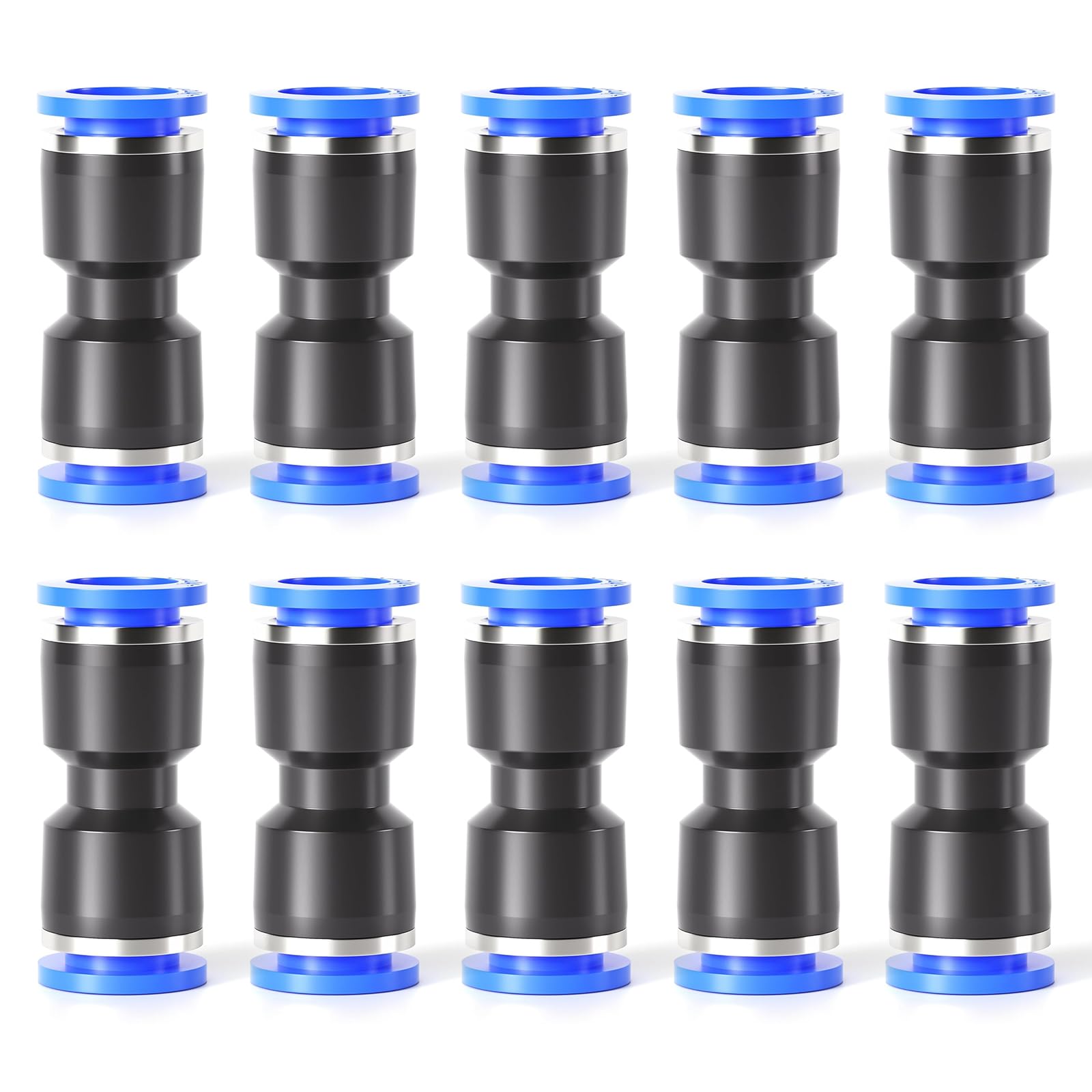 TAILONZ PNEUMATIC Straight 2 Ways - 4mm Tube OD Push to Connect Tube Quick Fittings Push Lock PU-4 (Pack of 10)