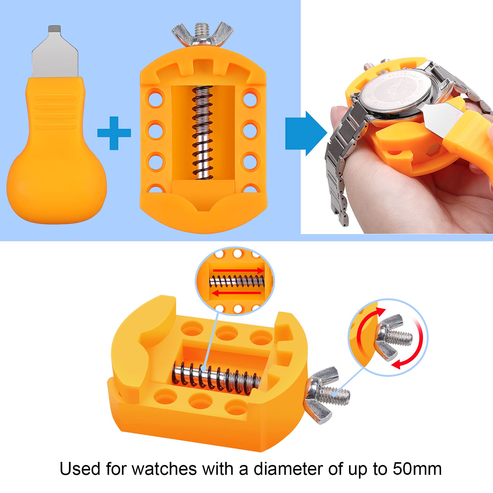 JOREST Watch Battery Replacement Kit, Watchmaker Repair Screwdriver, Watch Opening Tool, Watch Strap Replacement,Watch Back Remover, Watch Case Opener, Watch Back Remover Holder, Spring bar, Tweezers