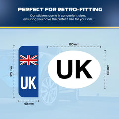 3PK UK Car Stickers for Europe GB Stickers for car UK car Sticker UK Number Plate Stickers - Legal Size - Vinyl Self-Adhesive, Weather Resistant - Union Jack Replaces EU Flag Brexit (2)