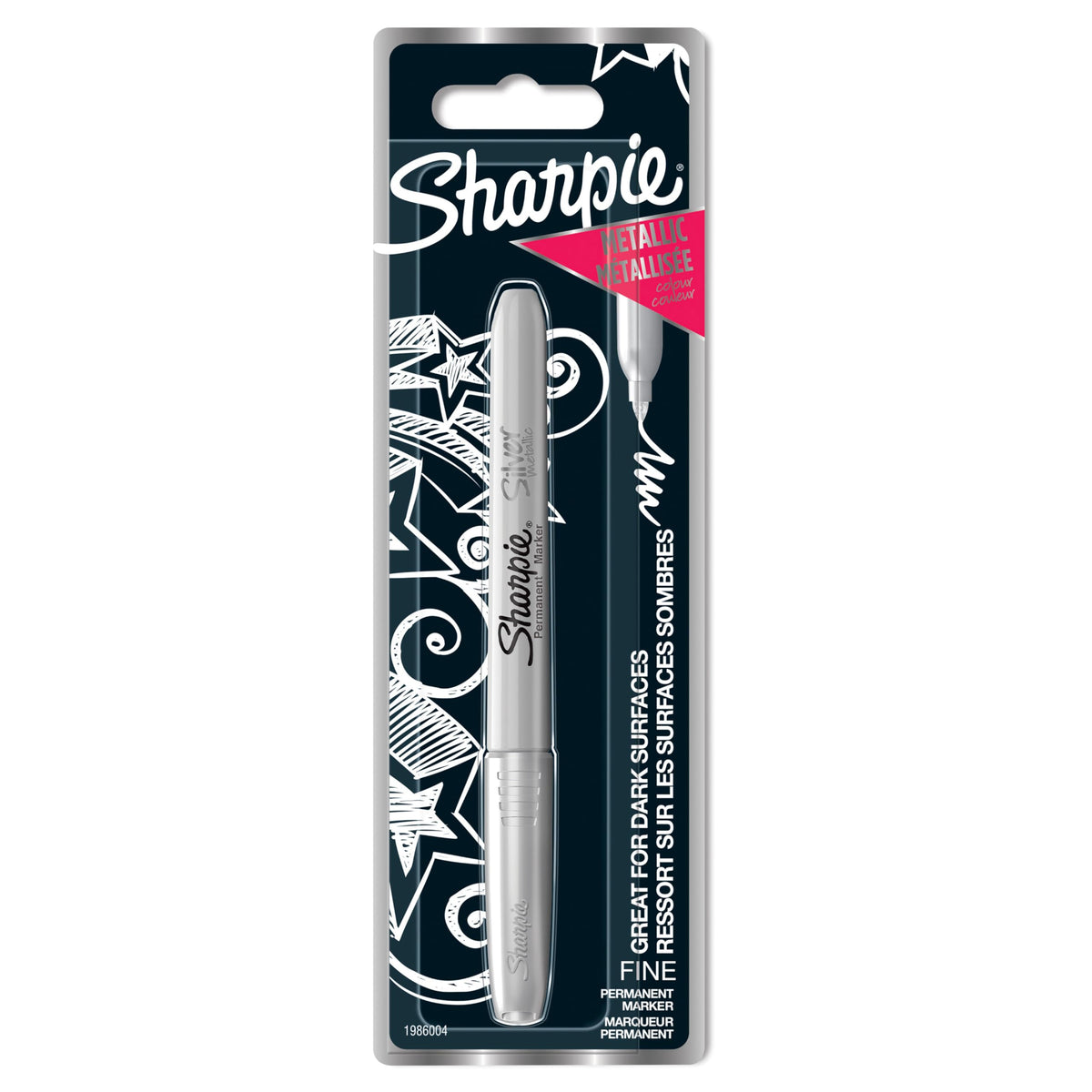 Sharpie Metallic Permanent Marker   Fine Tip   Silver   1 Count