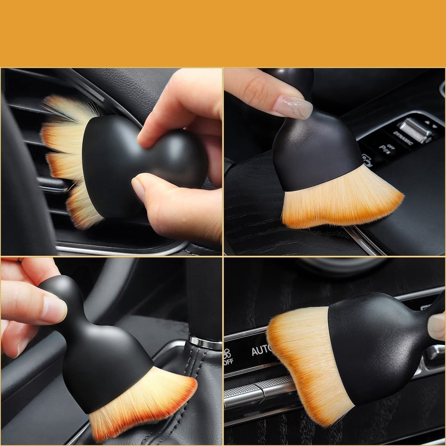 XZYZYW Car Cleaning Brush Dusting Brush, Soft Brush for Car Interior Cleaning - No Scratch, Car Interior Crevice Dusting Brush, Suitable for Every Corner of Car, Sofa, Screen, (bicolor)