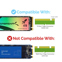 SABRENT M.2 SSD NVMe to PCIe Adapter with Aluminum Heatsink and Thermal Pad, for SSDs up to 16TB, M.2 NVMe to PCI-E converter 3.0 X4 X8 X16 Card (EC-PCIE)