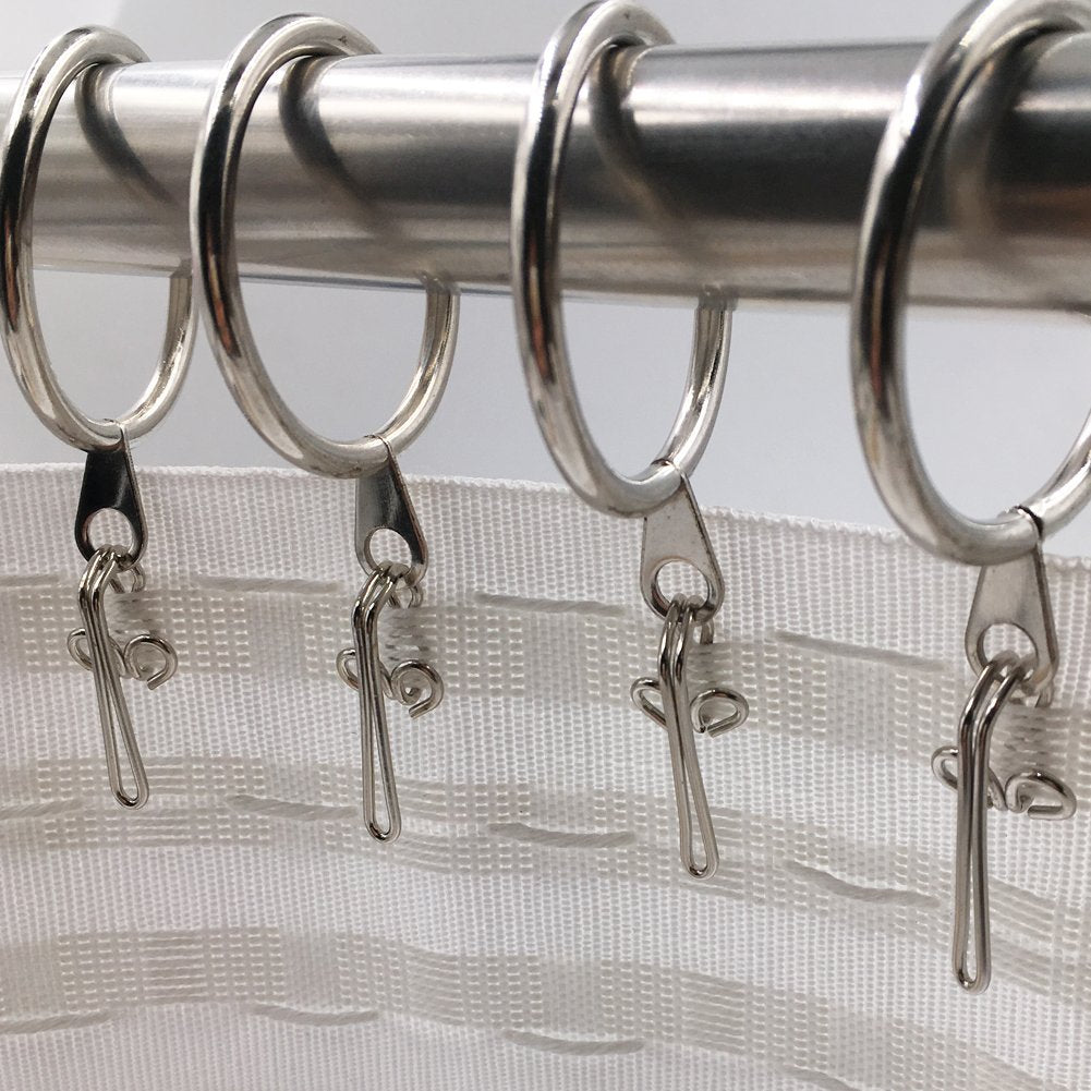 Ucatcher 100 Pack Metal Curtain Header Tape Drapery Hooks, Silver