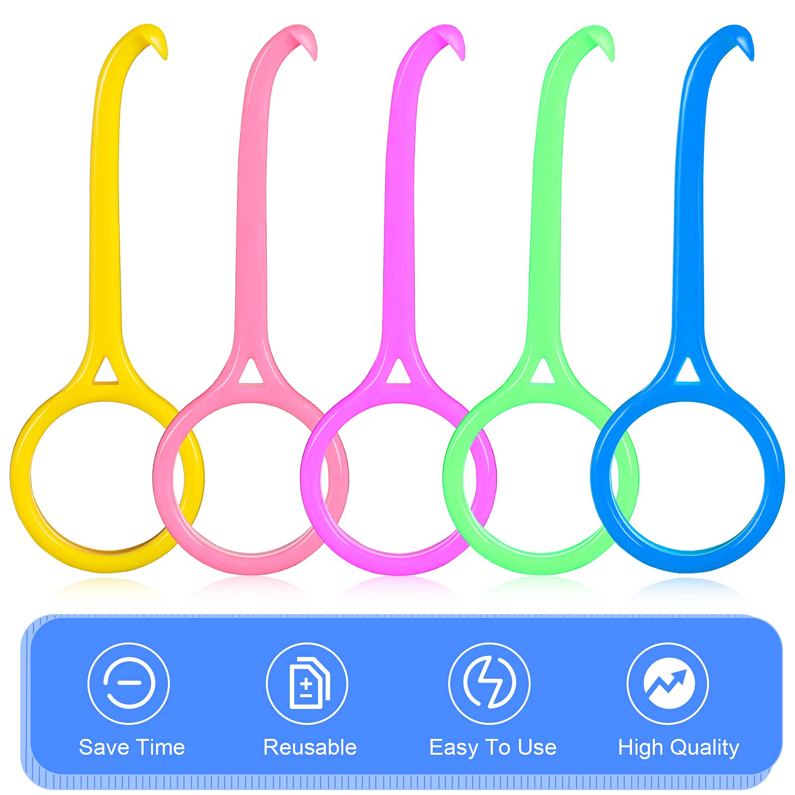 5 Pieces Aligner Removal Tool Retainer Remover Tool Kits Invisible Chew and Remover Tool Invisible Aligner Braces Remover Hook for Tooth Cleaning Oral Care(Purple, Yellow, Pink, Green, Blue)