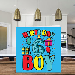6th Birthday Card Boy - Birthday Boy - Happy Birthday Card 6 Year Old Boy, Boys Birthday Cards for Him, 145mm x 145mm Greeting Card for Son Brother Grandson Nephew Cousin God Son, Sixth Birthday