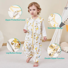 LILBESTIE Sleeping Bag with Feet, 1.5 TOG Baby Sleeping Bag with Legs Cotton Toddler Wearable Blanket 1-2 Years - Girl M