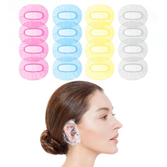 100 Pack Ear Covers for Shower - Disposable Ear Protectors for Shower Colorful Waterproof Ear Protectors Ear Shower Caps for Hair Dye, Shower, Bathing, Salon