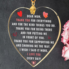ERWEI Crystal Gifts for Mum I Love You Mum Gifts, Thank You Mum Birthday Gifts, Handmade Glass Hanging Plaques, Mothers Day Present for Mother, Mummy