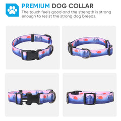 HEELE Dog Collar Small Dog Collar Multi-Colour Patterned Soft Comfy Dog Pet Collars Easy Adjustable Collar for Small Dogs Indoor Outdoor Activities, Purple Sunset, S