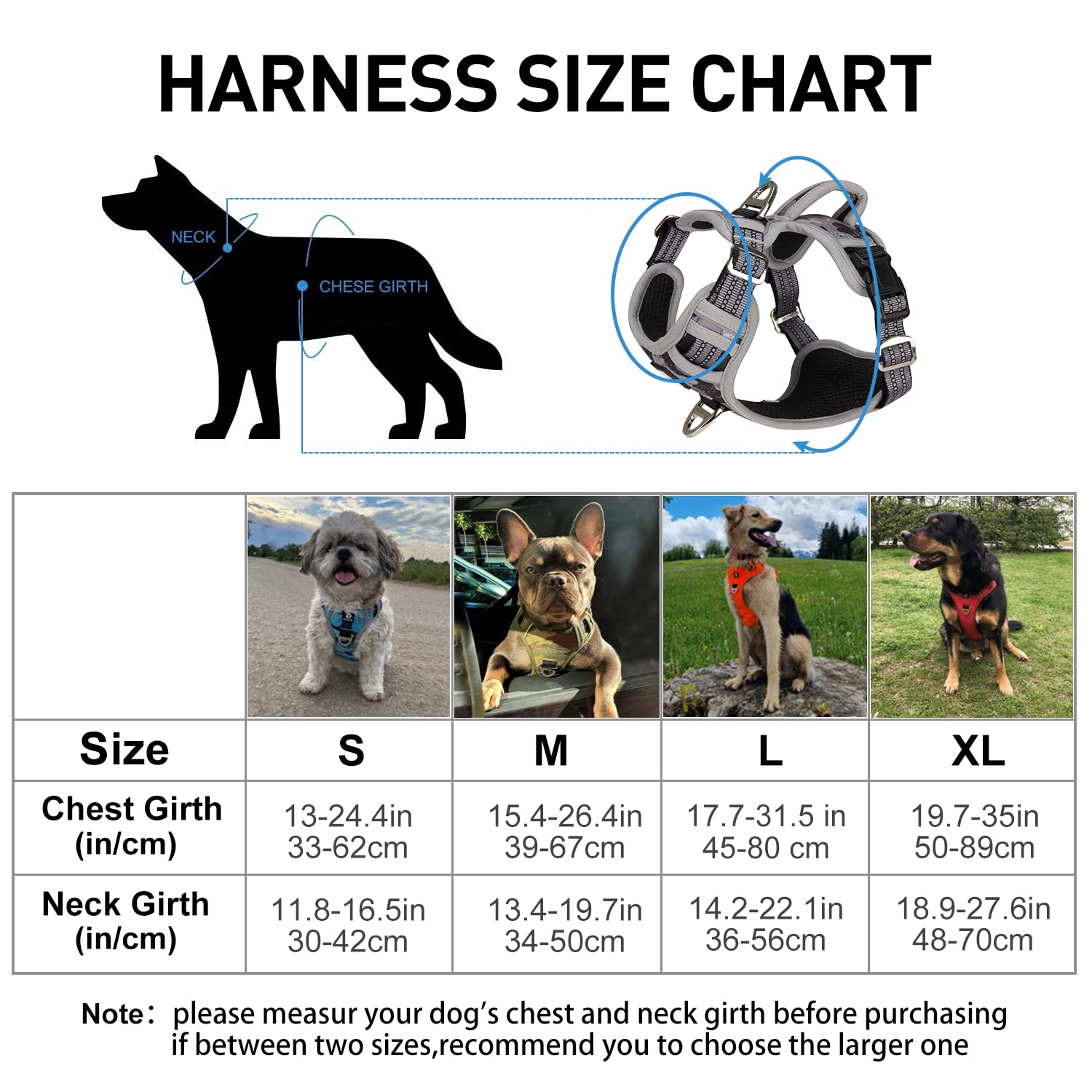 Dog Harness No Pull for Large Medium Dogs, Adjustable Reflective Harness Dog Harness Escape proof Lightweight Breathable Pet Vest Harness medium large dog for Walking Training Camo Gray M