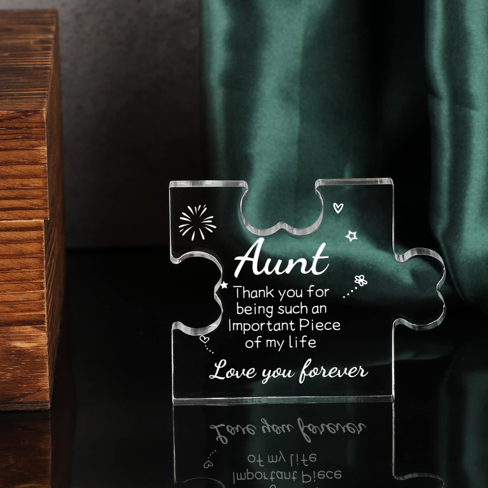 Fathers Day Dad Gifts, Dad Birthday Gifts, Engraved Acrylic Block Puzzle, for Dad from Daughter Son(3.35 x 2.76 Inch)