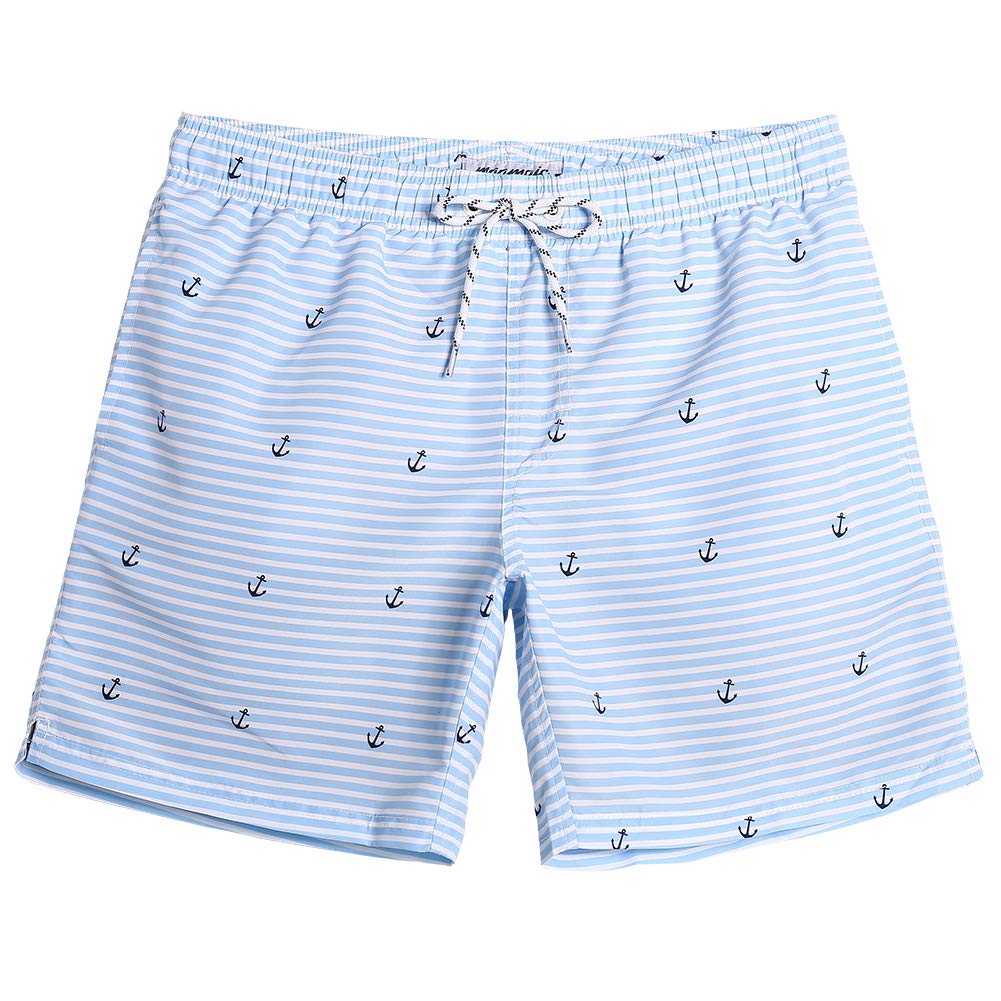 MaaMgic Men's Swim Trunks Quick Dry Fit Performance Surfing Short with Pockets, New-anchor, XX-Large ( Waist:37''-39'' )