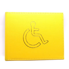 Disabled Parking Badge Holder Protector Cover Wallet PU Leather 10 Colours by Lizzy® (Yellow)