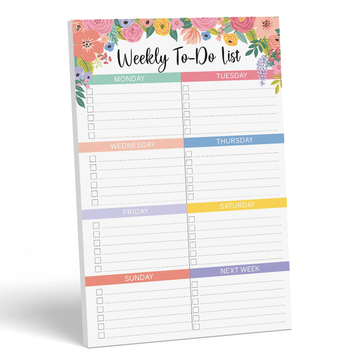 Sweetzer & Orange Floral Weekly to Do List Notepad. Magnetic Weekly Planner Notepad with Daily Planner Agenda Squares. 9x6” Day Planner 2020 2021-Student Planner, Work Planner and Checklist Note Pad.