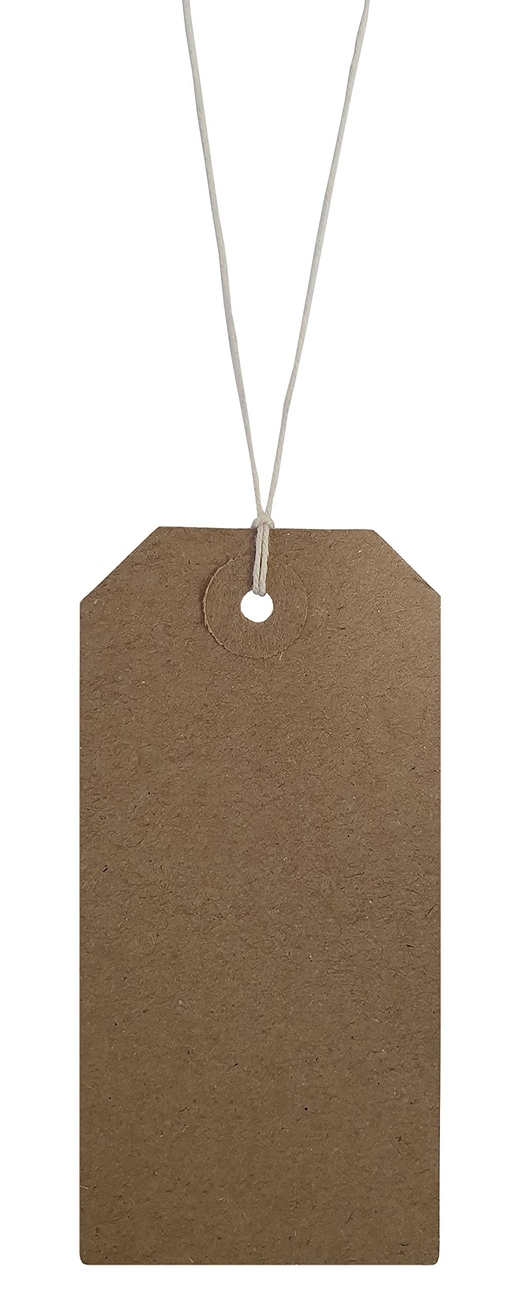 Swift Strung Tags Brown Reinforced Card Clothing Parcel Label String Hanging Gift Swing Tickets Kraft Hang Price Labelling 108mm x 54mm (Pack of 100)