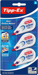 Tipp-Ex Mini Pocket Long Correction Extra Tear-Resistant Tapes - Pack of 3 - Easy To Use - High-Quality - 6 metres