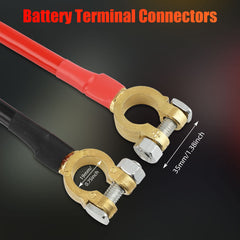 EEEKit 2Pcs 3AWG 30cm Car Battery Cables, 25mm² 12V-24V Red and Black Battery Terminals Connectors (Max 125A), SC35-10 Ring Terminals Copper Wire for Auto, Truck, Motorcycle, Solar, RV, Marine