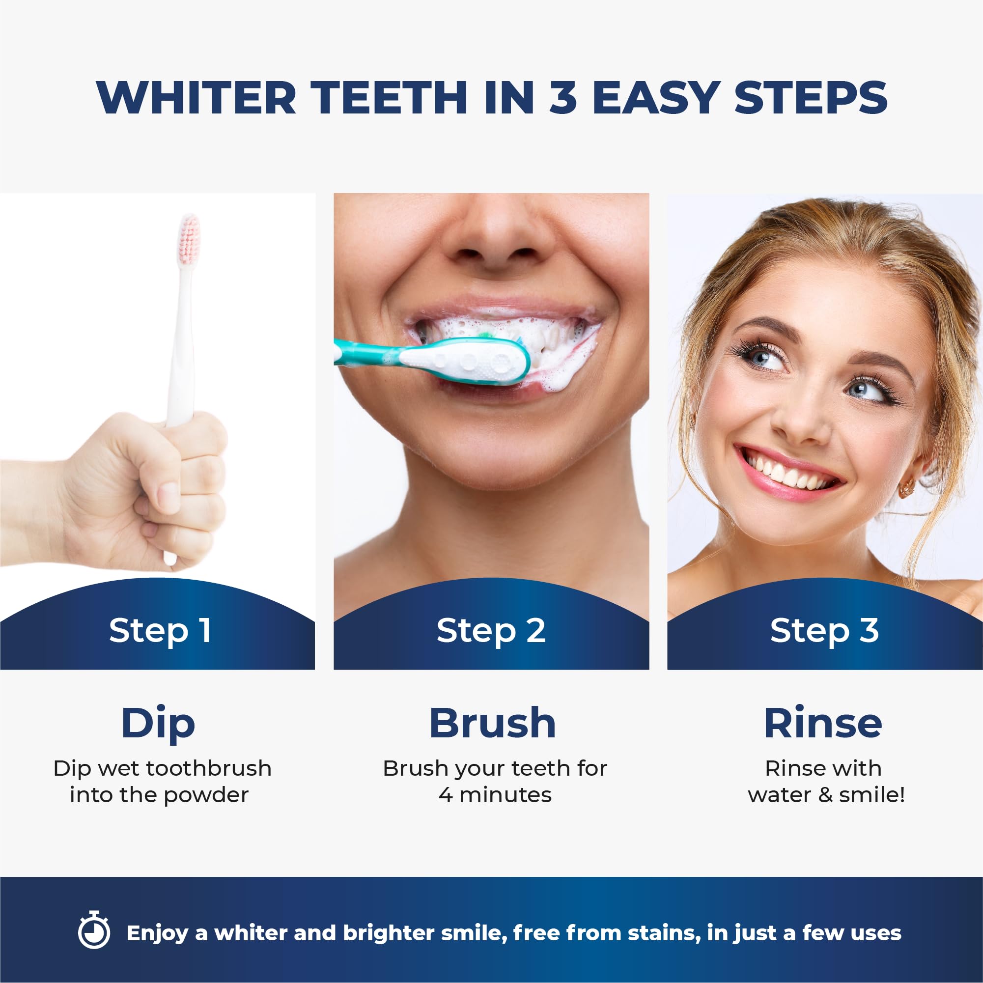 BetterWhite Teeth Whitening Powder - Dentist-Approved & Enamel-Safe   6 Month Supply   Tea, Coffee, Wine & Smoking Stain Remover   Non-Sensitive Formula   Peroxide-Free   HAP, Baking Soda & Xylitol