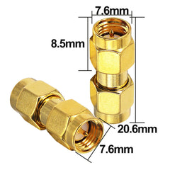 Boobrie SMA Male to Male Adapter SMA Male RF Coax Connector SMA Male Coupler SMA Male to SMA Male Coaxial Adapter SMA Coax Connector for WiFi Antenna Router Radio FPV Drones Radio Video Mobile 5-Pack