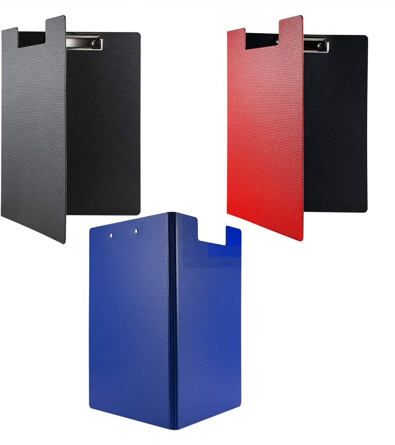A4 Vinyl Clipboard - Fold Over Cover File Holder Folder Wallet Clip Board Strong (Red)
