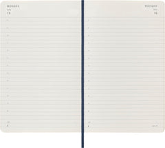 Moleskine Daily Agenda 12 Months 2024, Agenda 2024, Size Large 13x21, Soft Cover and Elastic Closure, Colour Sapphire Blue