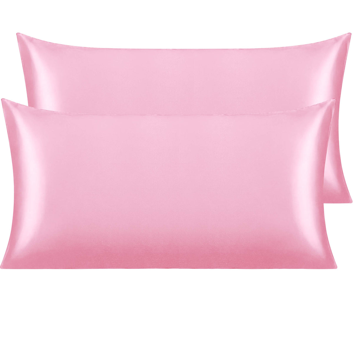 NTBAY Silk Satin Pillowcases - Satin Pillowcase for Hair and Skin, Pillow Cases 2 Pack with Envelope Closure, 50x90 cm, Pink