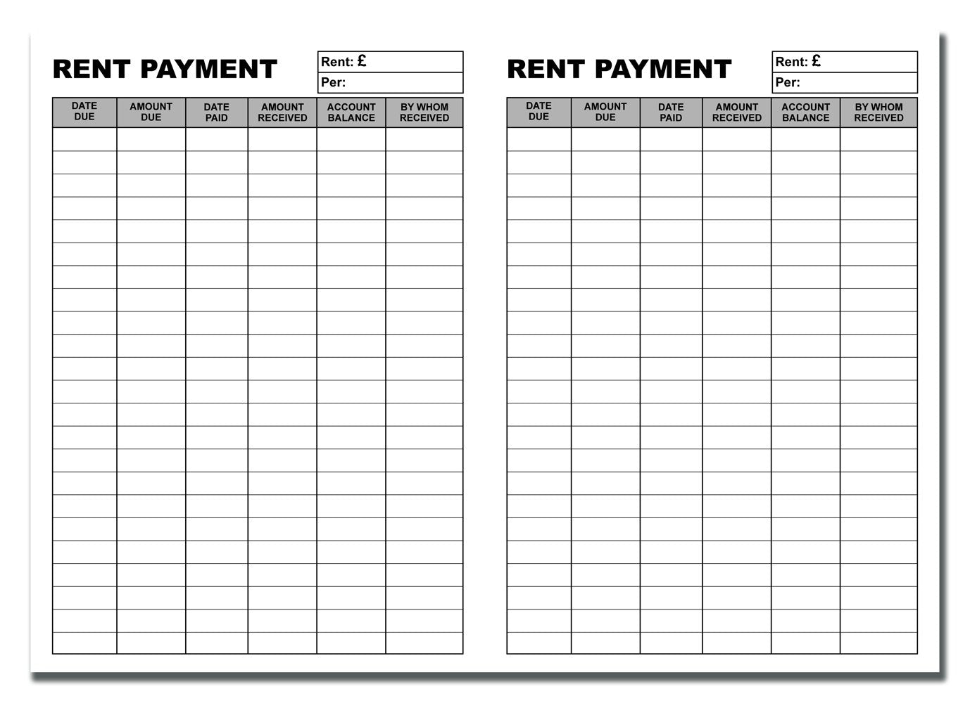 Cherry Tenants Rent Book - Assured Tenancy & Assured Shorthold Tenancy - Weekly/Monthly A5 16pages