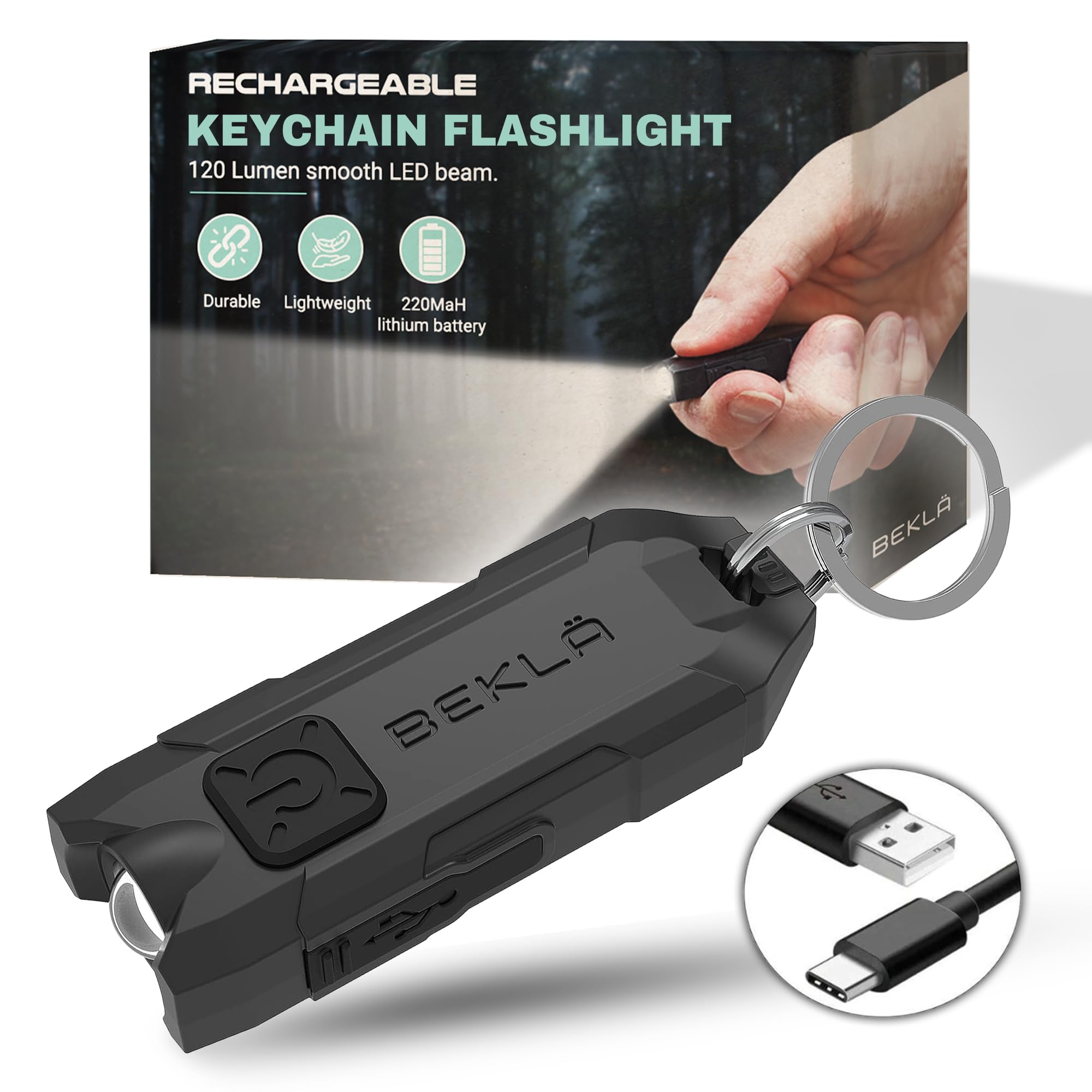 Keyring Torch 120 Lumen. Rechargeable Small Torch, EDC Mini Torch. Bright Pocket Torch. USB Torch Light. Handbag Light. USB Flashlight. Key Ring, led Flashlight, Mini Flashlight Torch, EDC Torch.