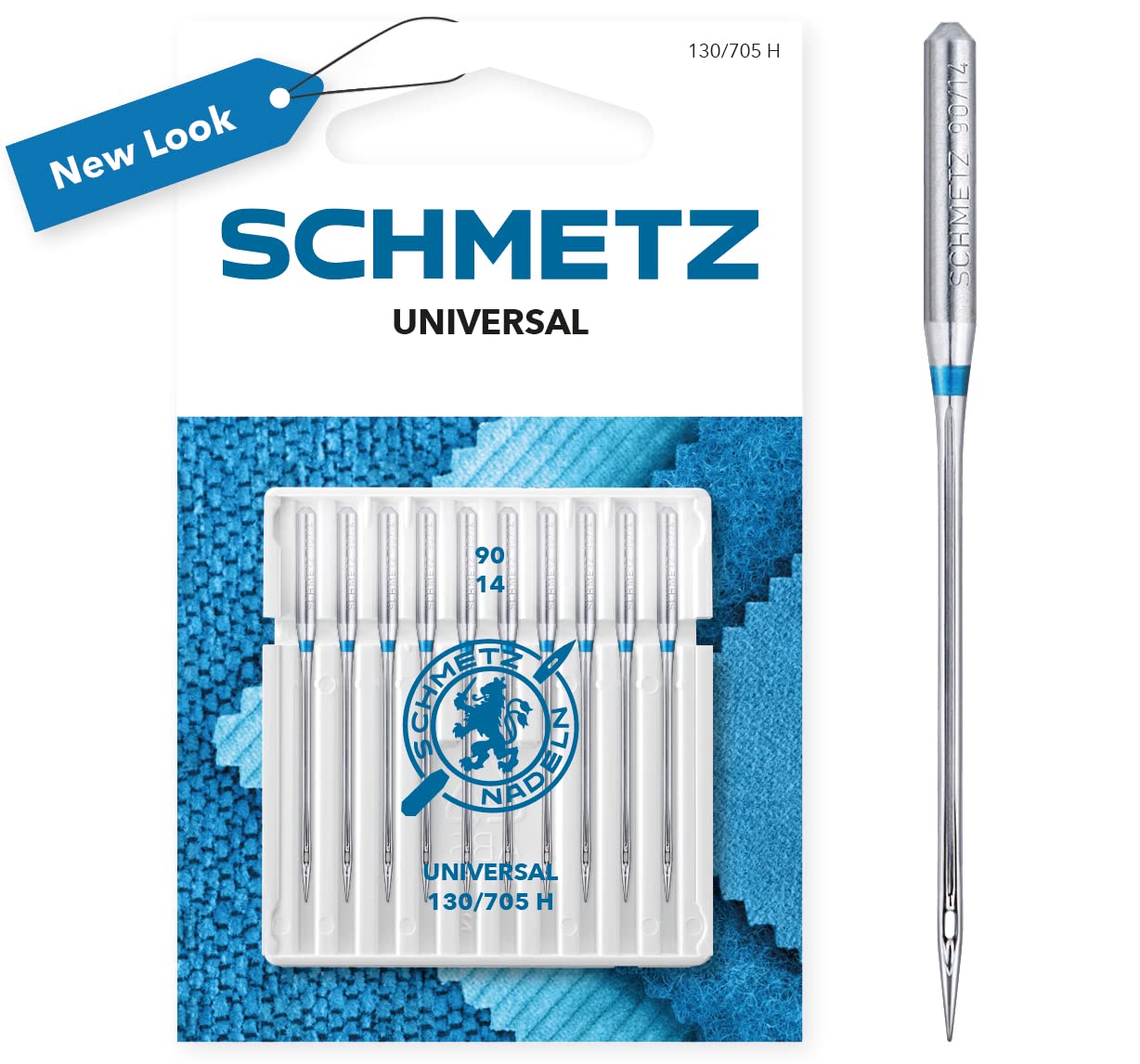 SCHMETZ Domestic Sewing Machine Needles   10 Universal Needles 130/705 H Needle Size 90/14   Suitable for a Wide Range of Fabrics   Can be Used on All Conventional Household Sewing Machines