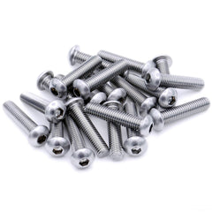 M8 (8mm x 8mm) Hex Socket Button Machine Screw (Bolt) - Stainless Steel (A2) (Pack of 20)