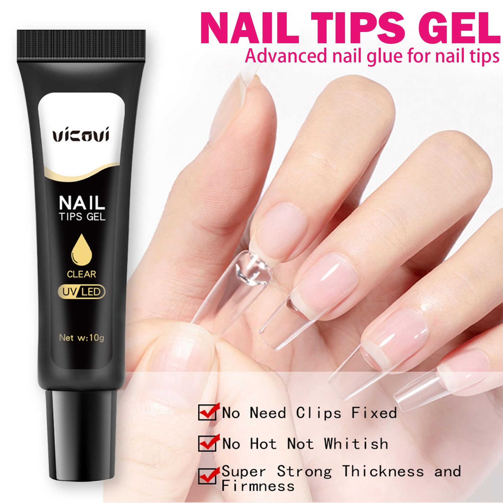 Short Almond Nail Tips - Soft Gel Nail Tips Set with Nail Glue 120Pcs Almond Shaped Full Cover Gel Nails Pre Etched for Extensions, PMMA Resin Clear Strong False Press on Nails