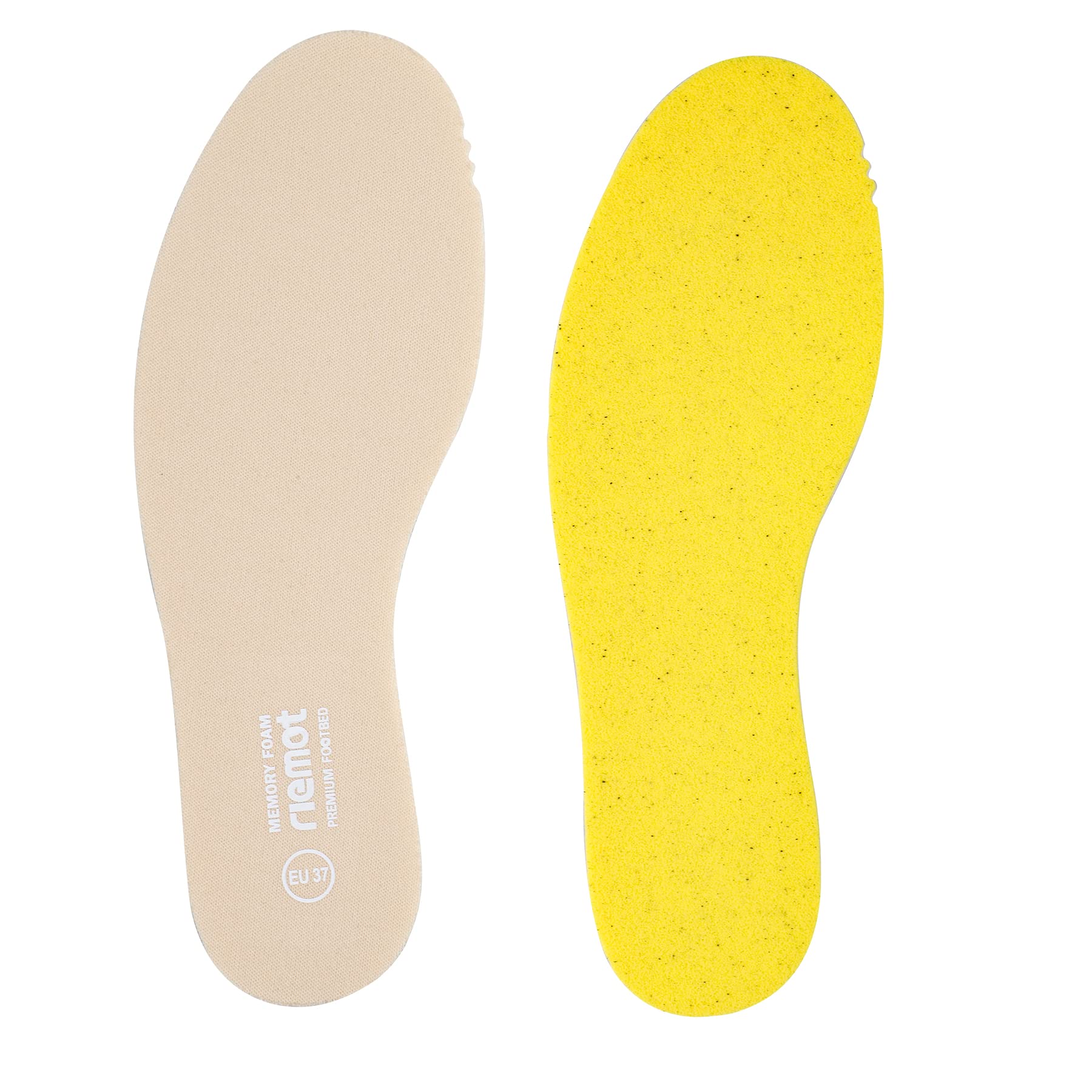 riemot Women's Men's Memory Foam Insoles, Super Soft Replacement Innersoles for Running Shoes, Trainers, Work Boots, Walking Shoes Comfort Cushioning Shoe Inserts, Women Beige UK 4 EU 37