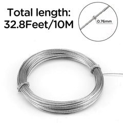 SAVITA 32.5 Feet (10m) Picture Hanging Wire Metal Wire Photo Frame Hanging Wire for Mirrors Clock Art Work