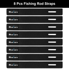 Realure 8 Pcs Fishing Rod Straps Adjustable Neoprene Ties Straps Elastic Fishing Rod Belt Ties for Fixed Fishing Rods Gear Strap Spinning Rod Sea Rod Feeder Rod Carp Rod Wrap Protectors