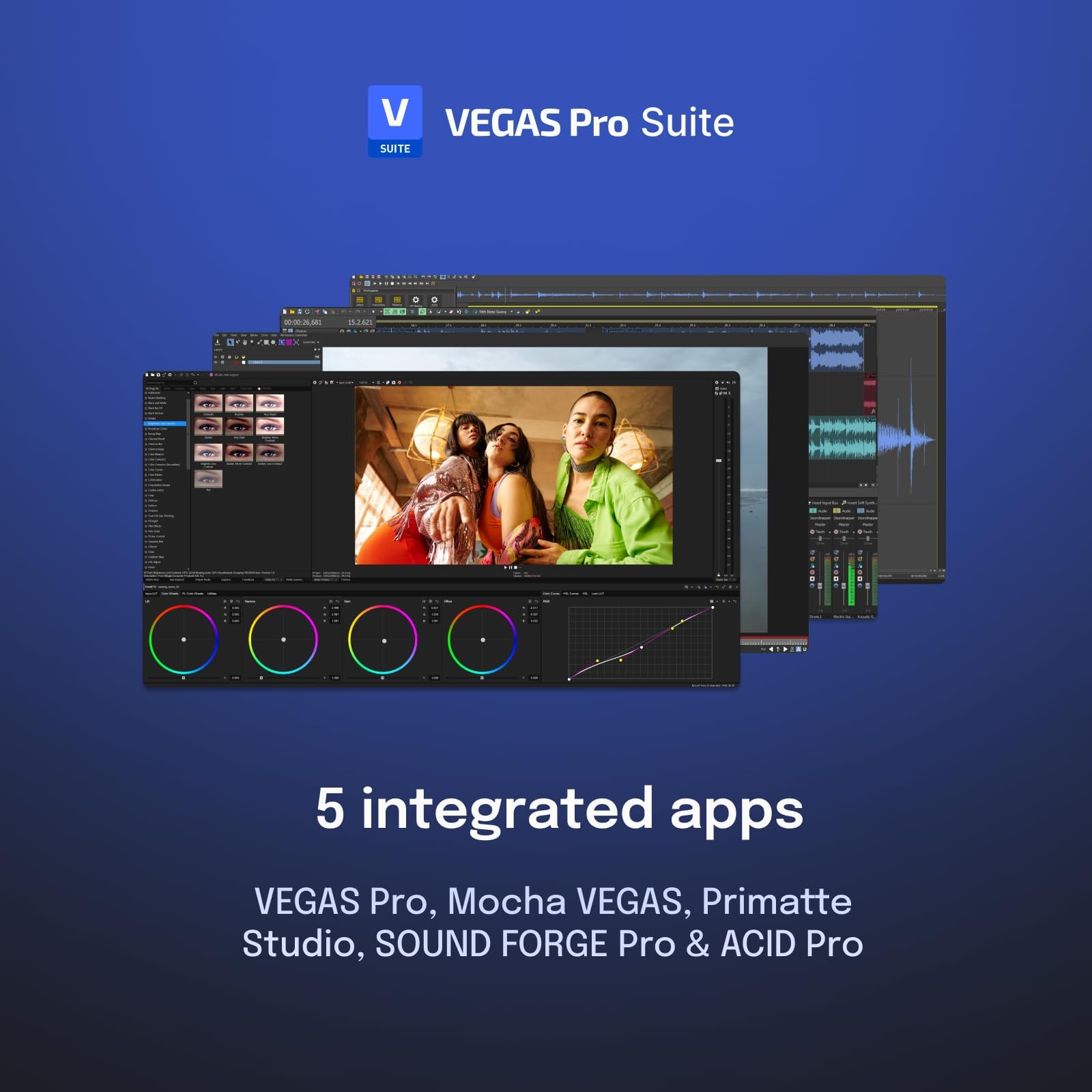 VEGAS Pro Suite 21 - Integrated video and audio editing tools for content creators   video editing software   video cutting software   video editor   Windows 10/11 PC   1 license