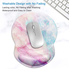 ITNRSIIET Mouse Pad, Ergonomic Mouse Pad with Gel Wrist Rest Support, Gaming Mouse Pad with Lycra Cloth, Non-Slip PU Base for Computer, Laptop, Home, Office & Travel,Colored Marble