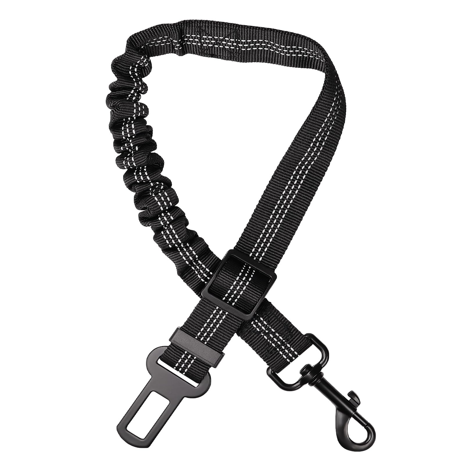 Dog Car Harness, Dogs Car Seat Belts 53cm Dog Safety Seat Belt Adjustable with Elastic and Safety Buckle of Car Travel Accessories for Pets (Black)