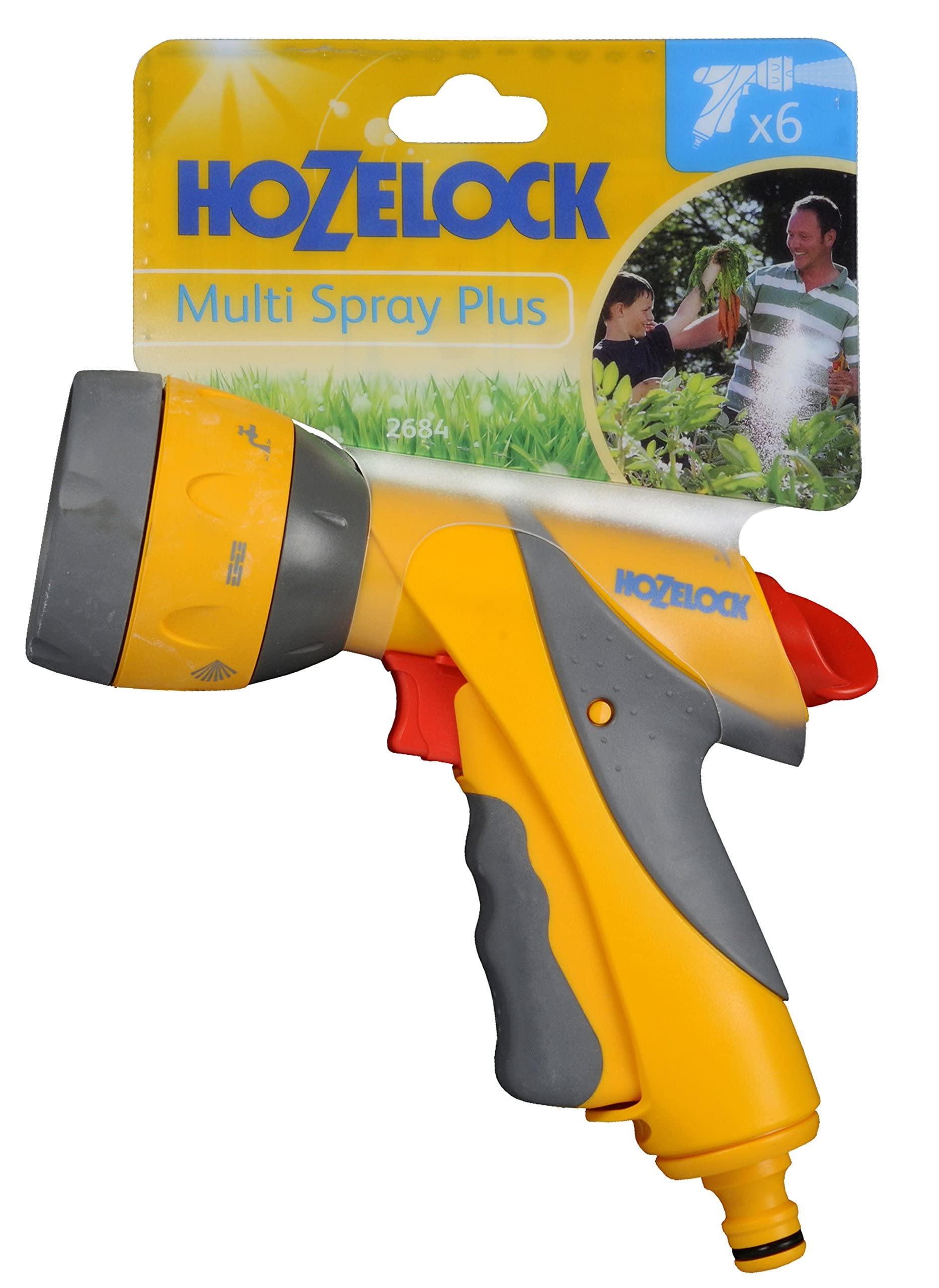 HOZELOCK - Multi-Jet Spray Gun Plus : Ideal for Daily or Intensive Use, Multi-task Gun, Ergonomic, Easy-to-use, Lockable and Flow-controlled: 6 Spray Patterns [2684P0000]