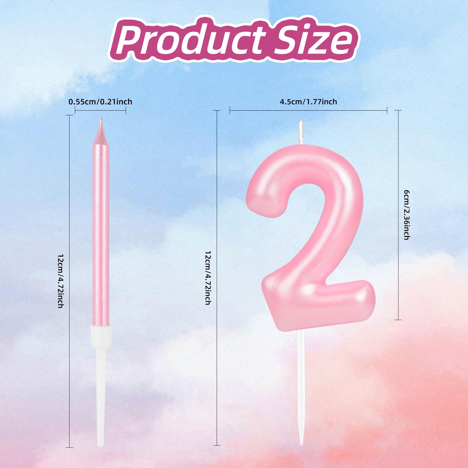 Happy 3rd Birthday Candles, Pink Long Stick Birthday Candles, Number 3 Candle, Birthday Candles for Cake, Candles Cake Cupcake Toppers for Girl Baby Birthday Party 3rd Wedding Anniversary Decorations