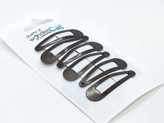 6 PCS Metal Snap Hair clips Snap Pins Hair Grip 5CM Long (Brown)