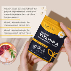 Vitamin A 10,000 IU – 365 Vitamin A Tablets (1 Year Supply) - High Strength Vitamin A Supplement for Normal Skin, Eyes & Immune System - Alternative to Vitamin A Capsules – Vegan Friendly - Nutravita