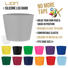 Silicone Football Leg Bands For Adults & Kids - The Tape Alternative To Hold Shin Pads In Place To Match Your Kit (Orange)